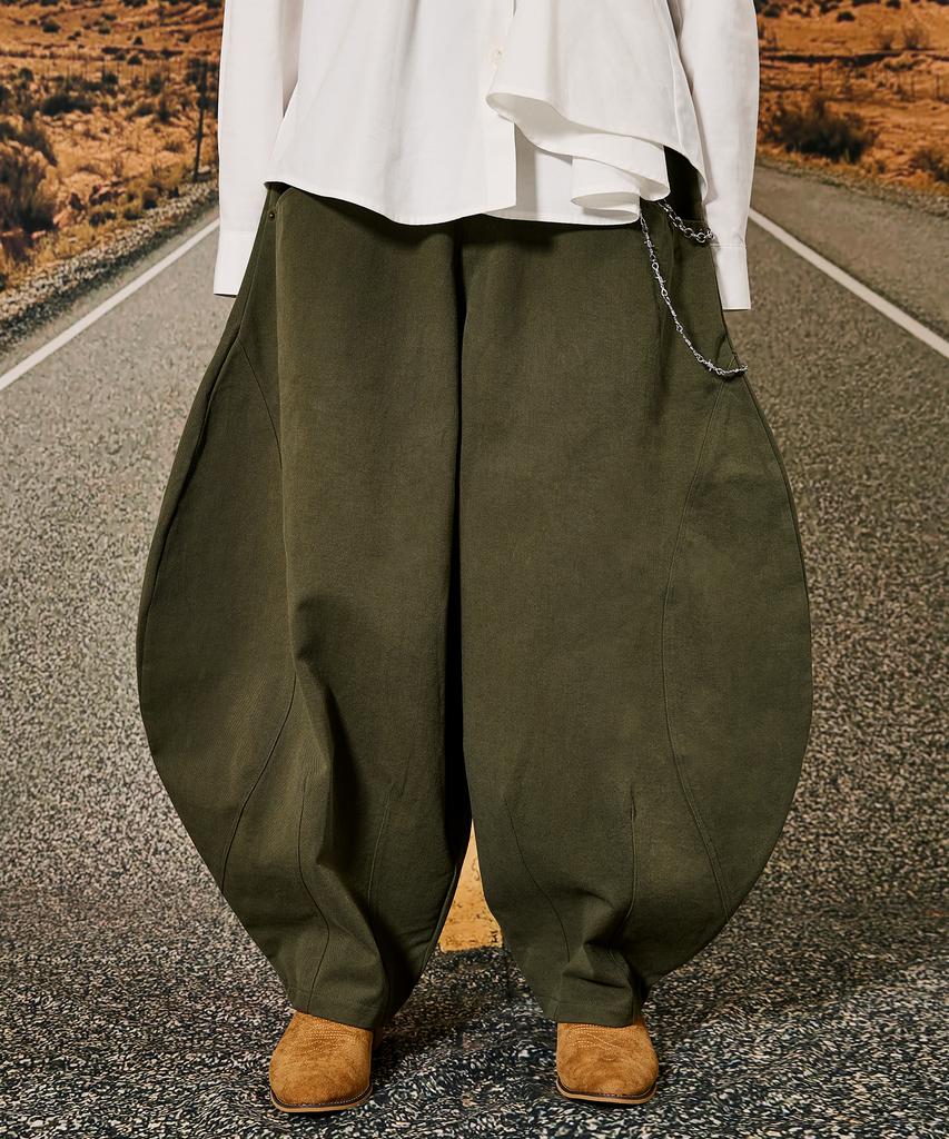 Lekyulli Wide Balloon Baggy Pants Khaki