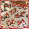 Bowknot Christmas Hairpin Merry Christmas Decor Christmas Hat Headabnd Plush Hair Clip  Girls