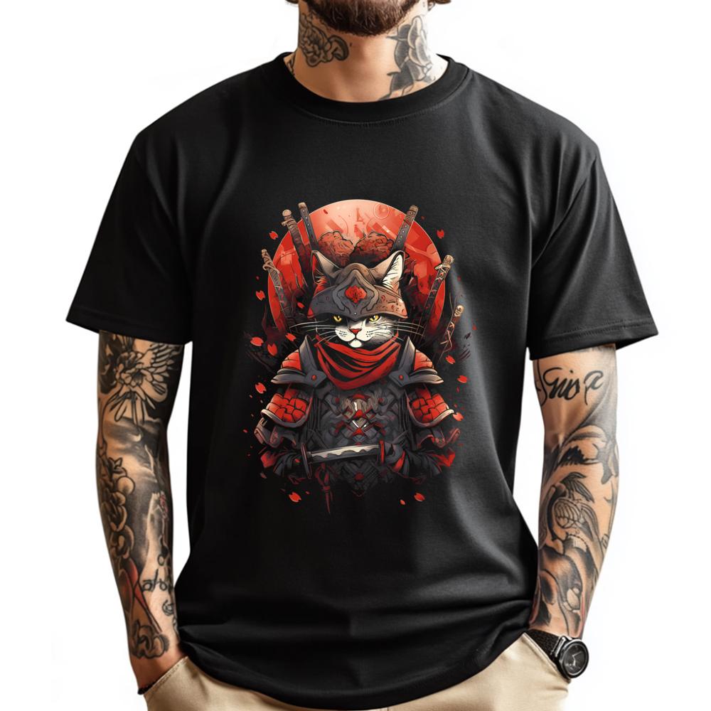 

Cat Samurai Ninja Cat Samurai Art Ukiyo E Black Shirt Graphic Tees Summer Men s Clothing Deals Mens Tshirts Vintage Style - M... S разноцветный