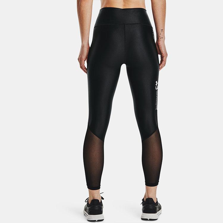 Under Armour Solid Color Printed Training Fitness Leggings Women Leggings Black 1361023-001