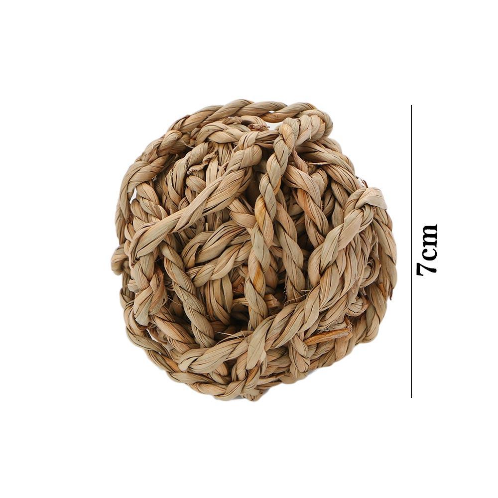 Parrot Hamster Natural Activity Bite Resistant Small Animals Chew Toys Rattan Balls Straw Woven
