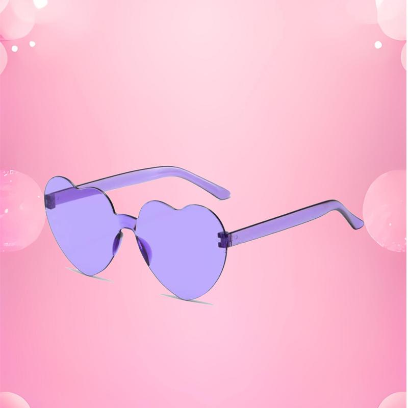 New Love Sunglasses Jelly Color Frameless Heart-shaped Sunglasses Dazzling Color Sunglasses