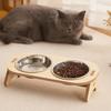 Wooden Cat Food Bowl Non-Slip Dog Food Bowl Practical Cat Food Container  Home