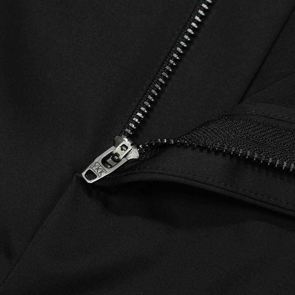 FILA Milano Italian Luxury Sports Collection Solid Color Straight Leg Woven Casual Pants Women bottoms Black F11W335801F-BK