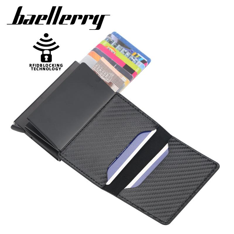 Baellerry European and American Style Men's Vintage Fashion Card Bag Rfid Blocking Card Holder Multifunctional Short Wallet