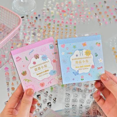 28Sheets/Book Cute Mini Graffiti Cut Film Sticker Book Creative Handbook Diy Picture Book Phone Case Nail Art Decoration Sticker