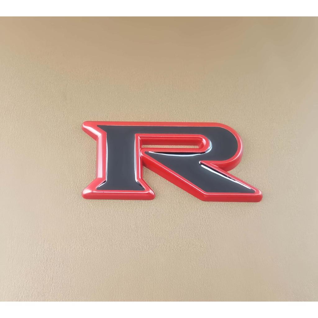 1pc 3D Zinc Alloy R Logo, Car Side Fender Rear Trunk Emblem Badge Sticker, Car Decoration Accessories