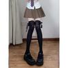 Black Streamer Half-length Stockings Women's Thin Summer Cute Medium Tube Calf Socks Lolita Bow Jk Long Socks