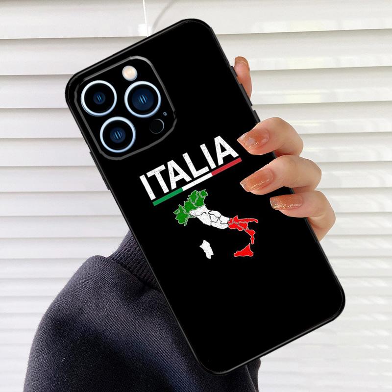 Flag Italy Case For iPhone 16 15 13 14 Pro Max 12 Mini 11 14 Pro Max X XS XR Plus Soft Cover Coque