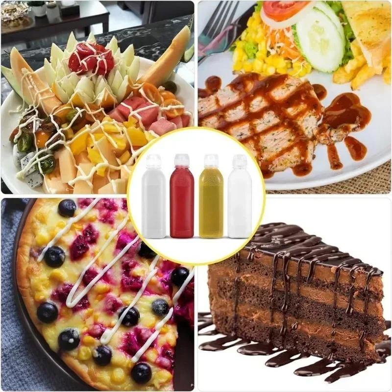 Küchenölflasche Kunststoff Würzsauce Squeeze Flasche Spender für Salat BBQ-Sauce Würzmittelbehälter Kochwerkzeug