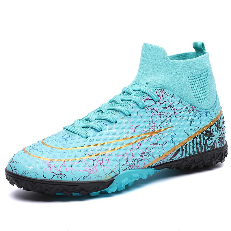 Football Shoes Men's Long Nails Fg High-top Fly-woven Women's Broken Nails Tf Youth Student Sports Shoes Training Shoes