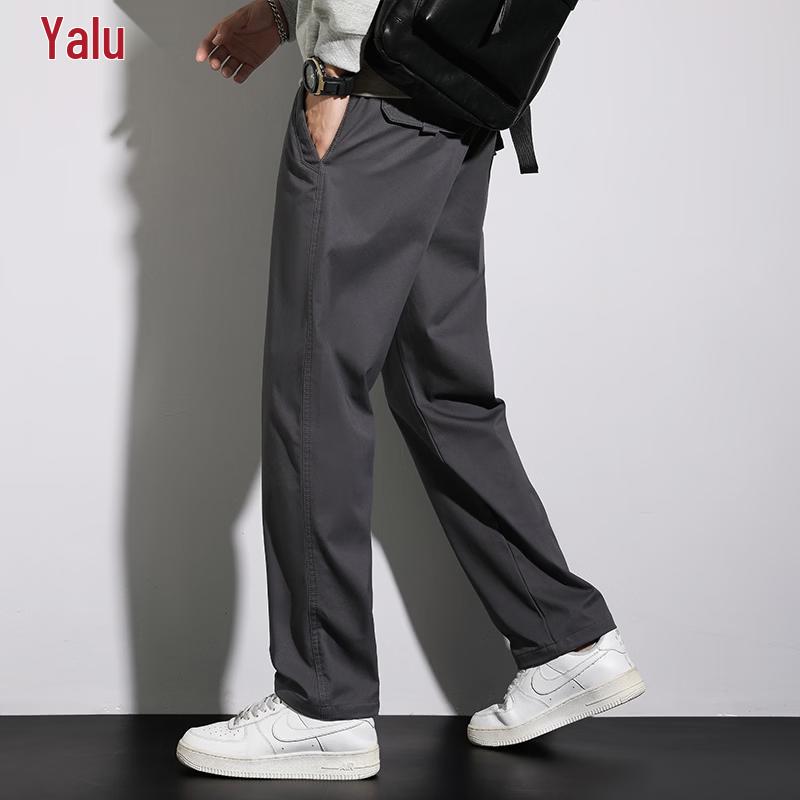 Yalu Men's Loose-Fit Pure Cotton Straight Cargo Pants