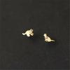 925 Sterling Silver Korea Asymmetrical Cute Cat Small Earrings For Women Plating 14K Gold Ear Jewelry