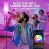 Dimmable Floor Standing Tall Lamp LED Bulb with Lampshade RGB App Music Pickup Colourful Ambient Lighting for Christmas Decor