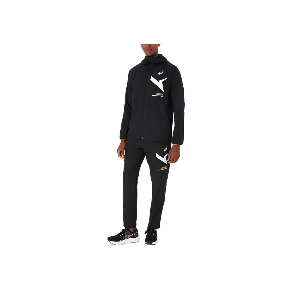 Asics Chaqueta con Capucha y Cremallera con Estampado para Hombre Ropa Exterior Negro 2031E534-001