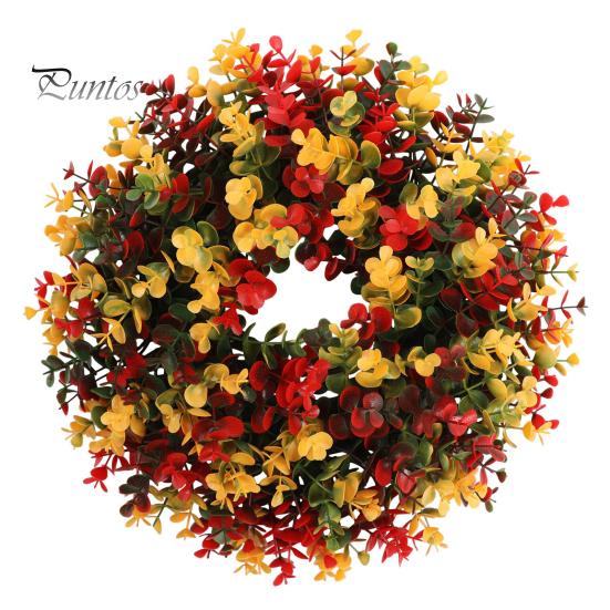 

Искусственный венок, устойчивый к выцветанию, яркий цвет, реалистичный имитационный венок из эвкалипта, подвеска для праздничного украшения S