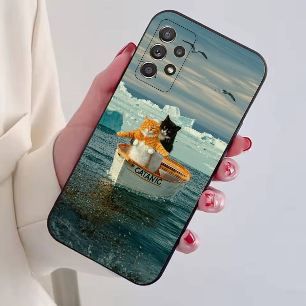 Cat Memes F-Funny Cute Phone Case For Samsung S25,S24,S21,S22,S23,S30,Ultra,S20,Plus,Fe,Soft Silicone Black Cover