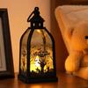 jijijing Halloween Candle Lantern, Decorative Spooky Witch Skeleton Pumpkin Tabletop Light for Haunted House, Front Porch, Gothic Home Party Decor