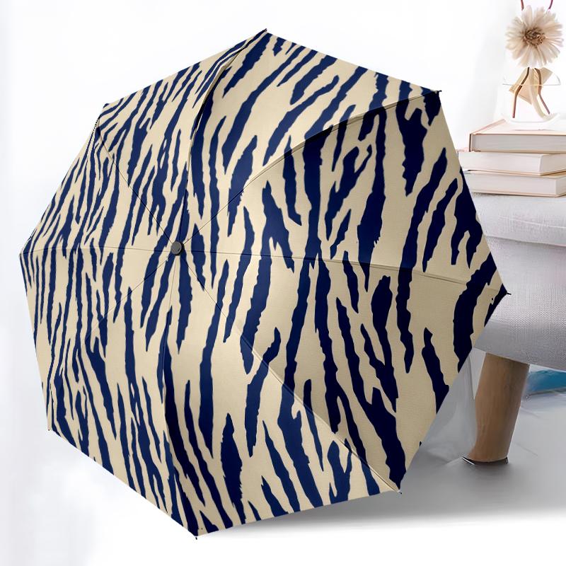 1 PC Automatic Folding Umbrella -Animal Texture patternPattern,Portable & Foldable Design with 8 Ribs,Christmas Birthday Gifts