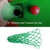 6 Pcs Set Pool Table Kit Accessories Billiards Pockets Nylon Net Bag Replacement Green