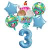 Birthday Ice Cream Aluminum Film Balloon Set 32 Inch Blue Digital Children'S Birthday Party Photo Arrangement Balloon