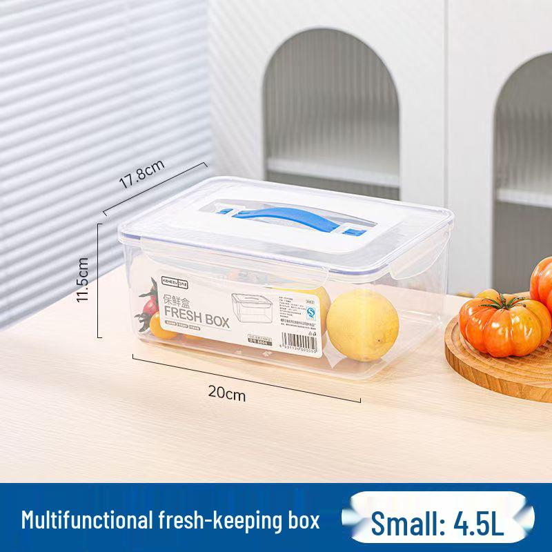 Food Grade Rectangular Plastic Storage Box with Lid - Freezable, Sealable Kitchen & Refrigerator Organizer