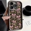 Phone Case Bow Leopard Print For iPhone 17 16 15 14 13 12 11 Pro Max Shockproof Silicone Cover For iPhone X XS XR 16 PLUS Funda