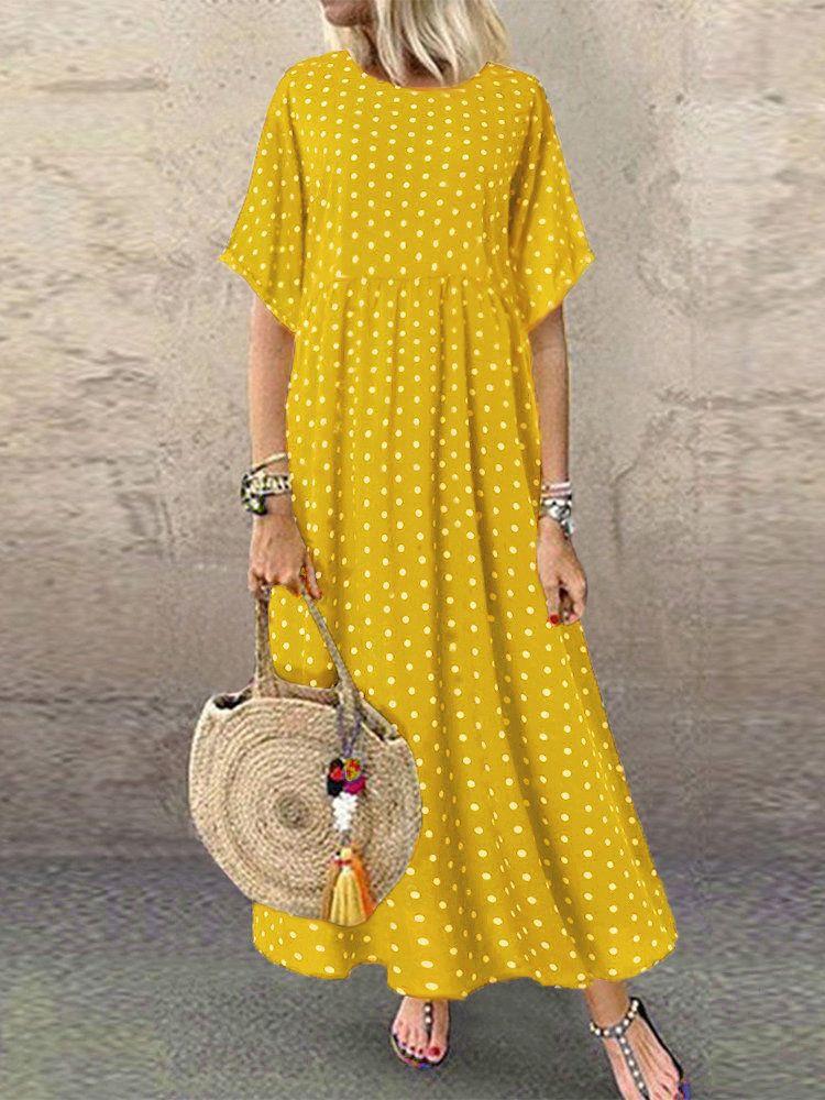 2022 Summer Trend: Plus Size Women's Polka Dot Dress In Fresh European & American Style