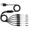 USB 2.0 Type A Male To 6 Micro USB/Type C Male Splitter Y Data Sync Charge Connector Adapter Cable 0.5m/1.5m