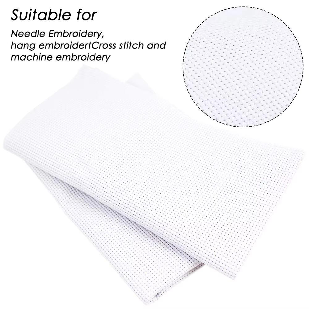 5Pcs/Set 11CT Cross Stitch Cloth Square Embroidery Cloth Embroidered Grid Fabric for DIY Needlework Sewing Handcraft Making