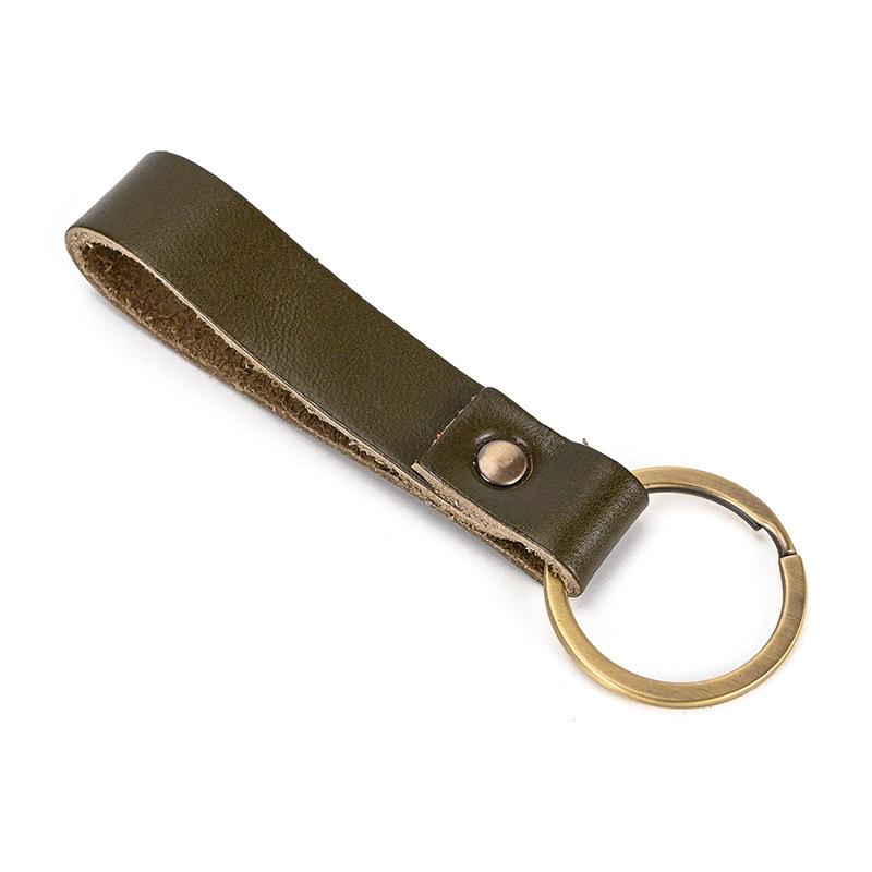 Leather Keychain Original And Personalized Retro Mad Horse Leather Key Ring Key, First Layer Key Pendant, A Large Number Of