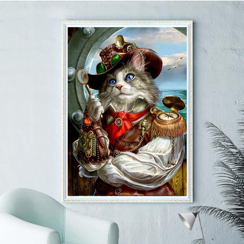 

Ручная Алмазная картина Мозаика Кошка Алмазная вышивка Подарок или украшение для вышивки крестом
