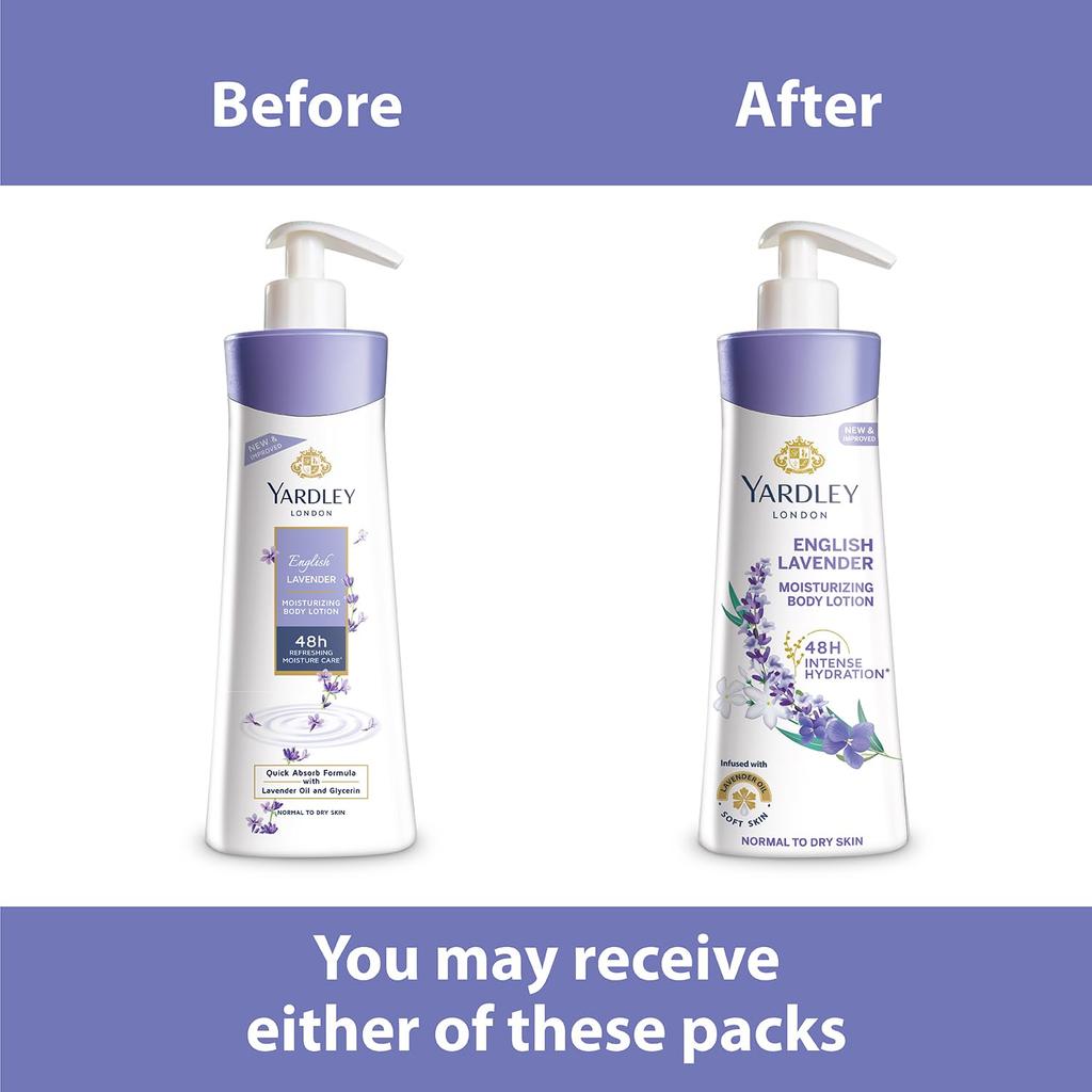 Yardley London English Lavender Moisturizing Body Lotion With Germ Shield 400ml Daily Hydrating Skin Care for Women