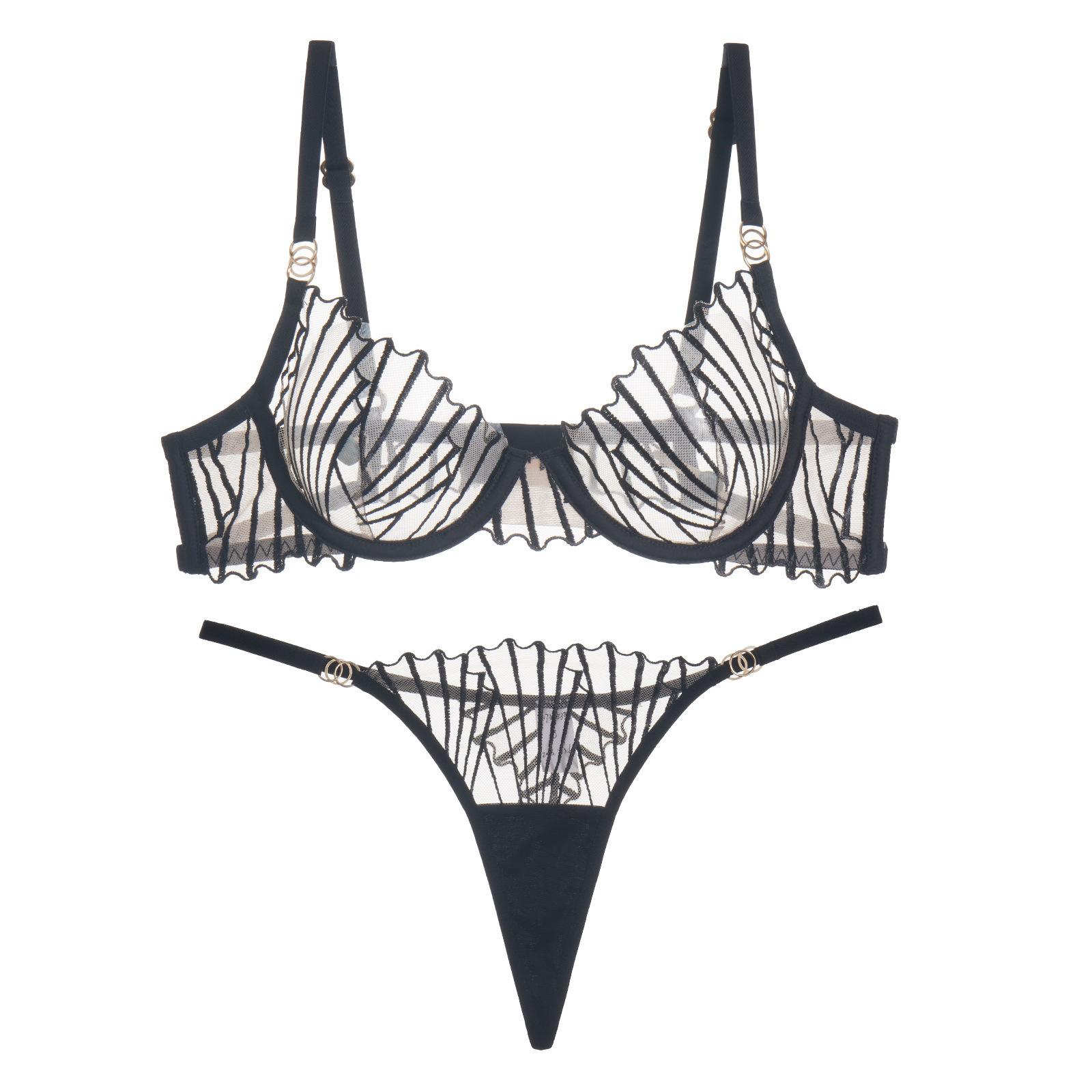 

Сексуальное нижнее белье французский ультратонкий сетчатый вышитый бюстгальтер трусики большая грудь маленькая большой размер нижнее белье L