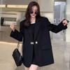 Womens Spring Autumn Casual Suit Coat Black Loose Blazer Jacket for Women Korean Fashion Streetwear Long Sleeve Blazers