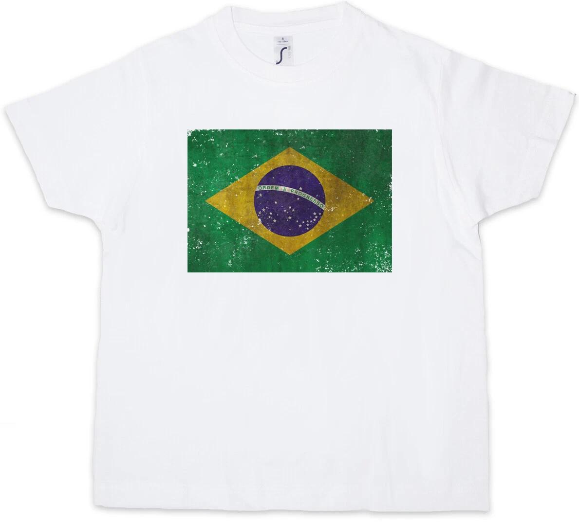 

BRAZIL FLAG LOGO Kids Boys T-Shirt Football Brazil Banner World Cup- 120