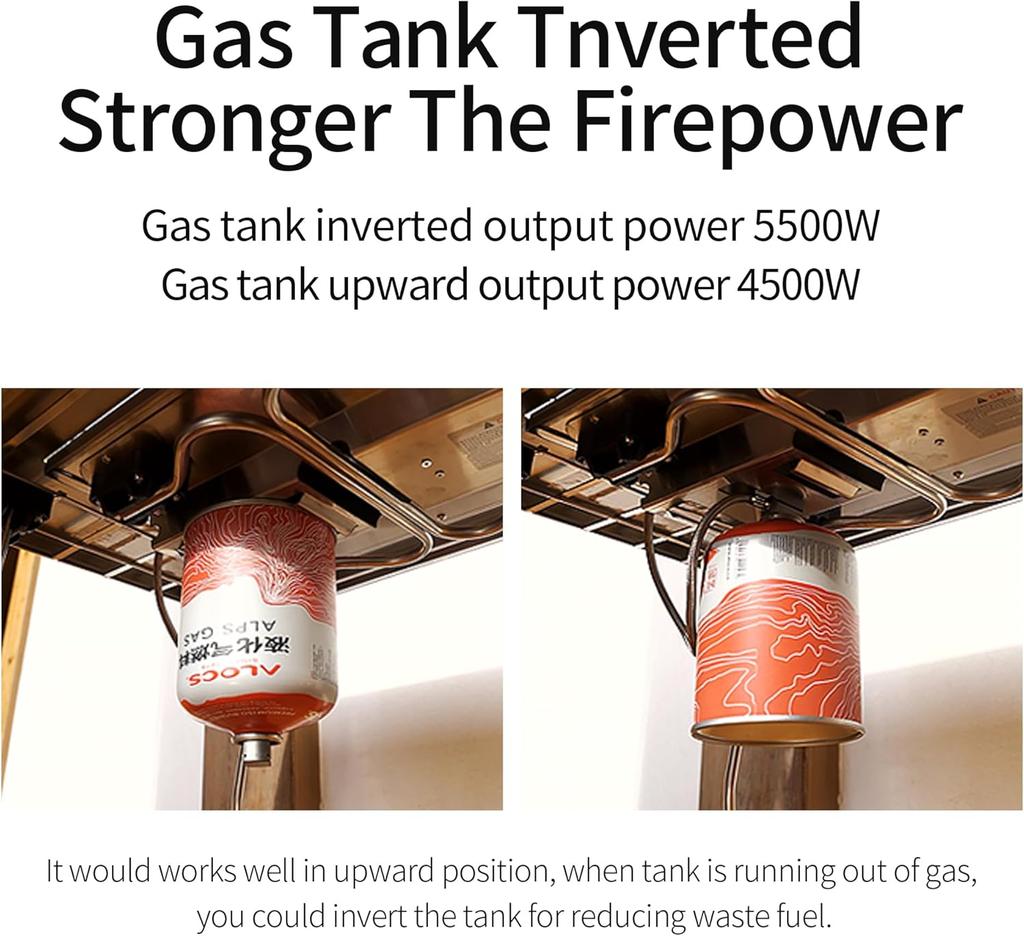 Portable Camping Stove with Adjustable Burners, Foldable Gas Stove for Hiking, Camping, Emergency Use