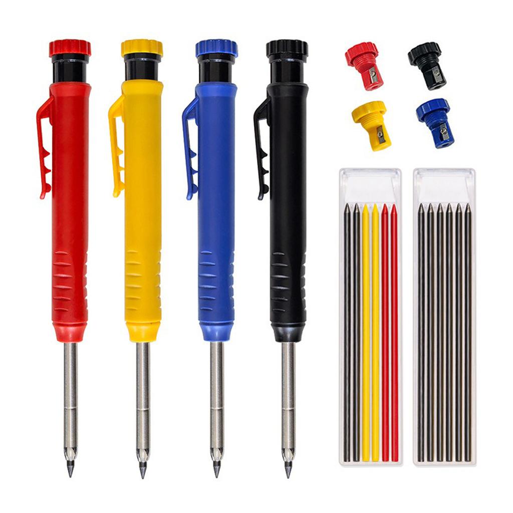 6 Colors of Woodworking Marking Pen 2.8mm Replaceable Mechanical Pencil Tools, Business Office, Drawing, Marking Supplies