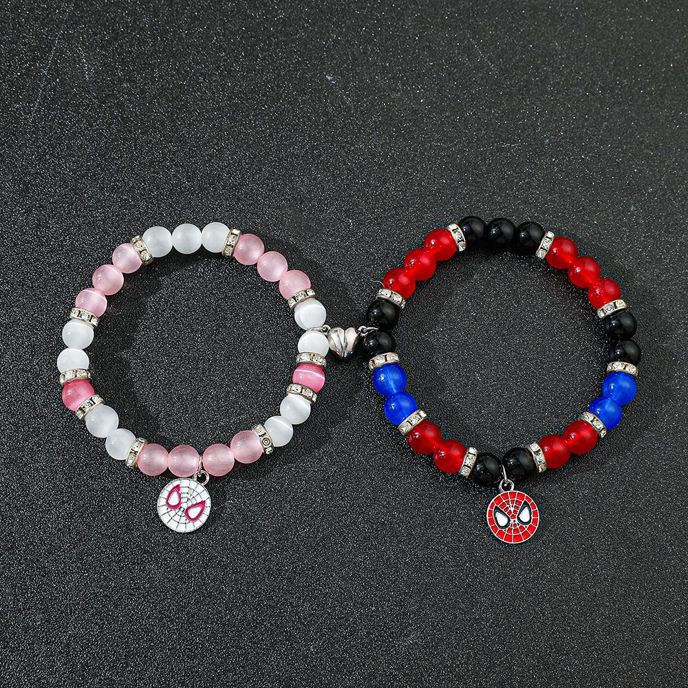 

Spiderman Friendship Bracelets, Best Friend Bff, Halloween, Christmas, Matching Rope, Beads Chain, Couples Bracelets, New,