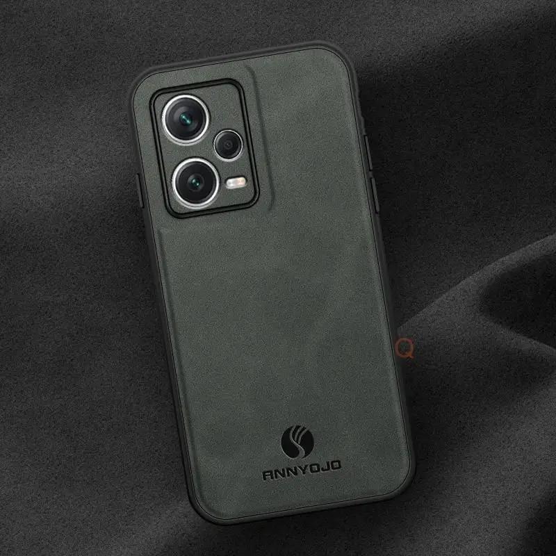 Redmi12 Luxusní ovčí kožené pouzdro pro Xiaomi Redmi Note 12 Pro Plus 4g 5g Pánské Business Vintage magnetický kryt Note12 12pro