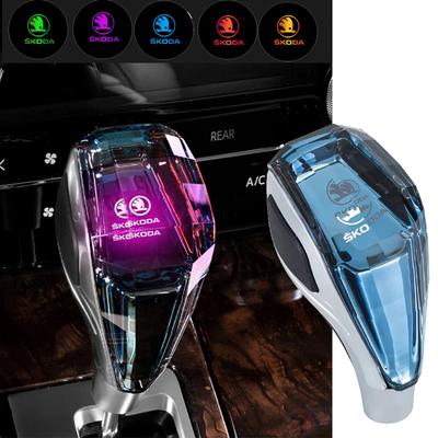 WMZW4 Osvětlená hlavice řadicí páky LED Crystal Head pro Citigo Yeti Rapid Superb Fabia Kamiq Kodiaq Karoq Octavia Scala