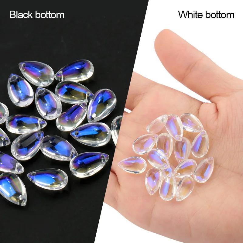 Best Quality 8x14mm Smooth Crystal Drop Beads Shiny Ab Glass Drop Beads Jewelry Beads for DIY Bracelet Necklace Making 28pcs/lot