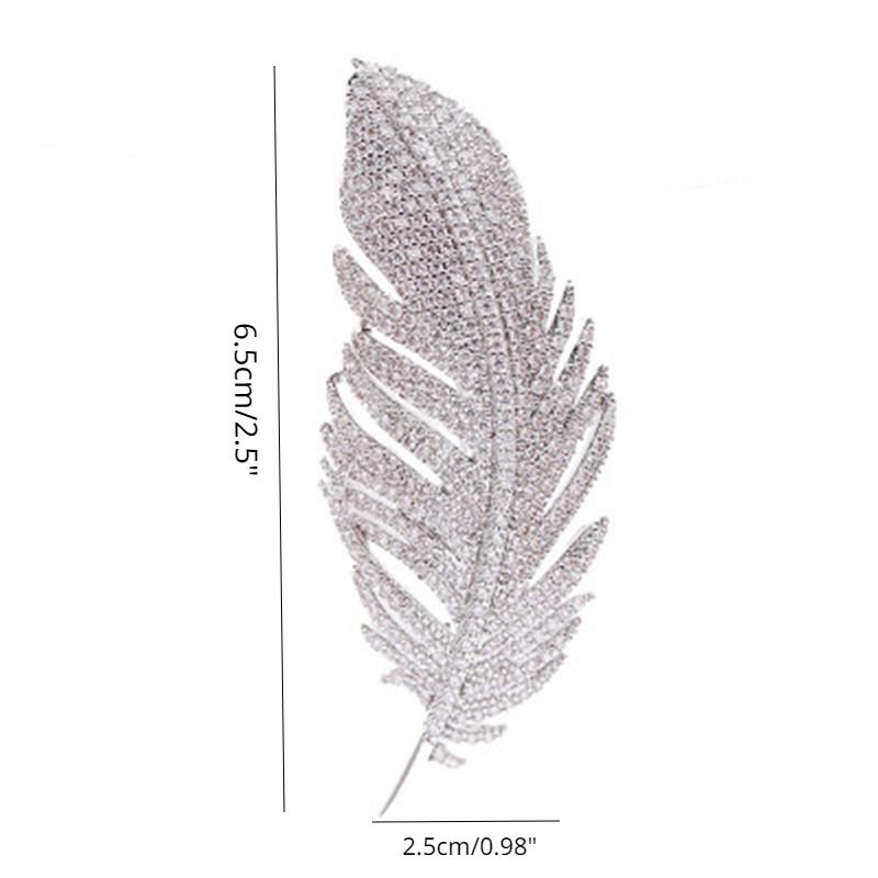 Christmas Brooch Pin Large Feather Pendant Necklace Women Multiple Wear Methods Jewelry.