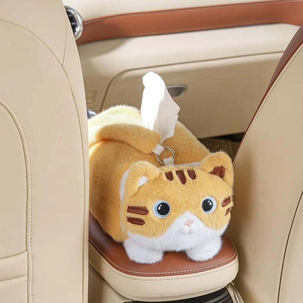 Cartoon Car Seat Tissue Box Cat  Shape Paper Towel Dispenser  Car Interior Decor