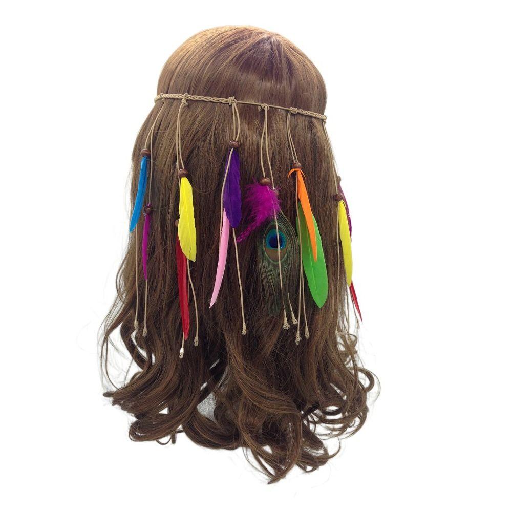 Ethnic Style Headdress Bohemian Tassel Feather Headband Indian Hair Accessories Women Hairbands