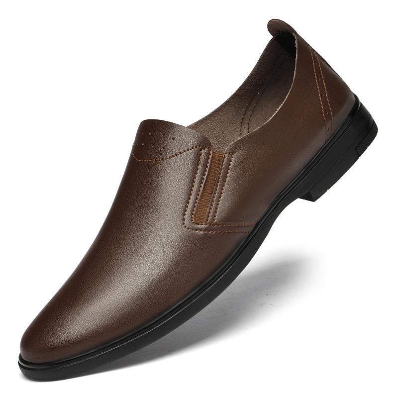 

Classic Leather Flats High Quality Cowhide Casual Shoes Handmade Stylish Male Loafers Men Breathable Walking Shoes 47