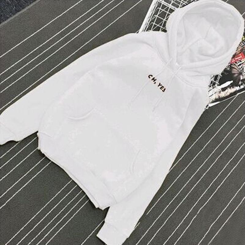 2024 Autumn/Winter Women's Korean Style Loose Fleece-Lined Hooded Sweatshirt