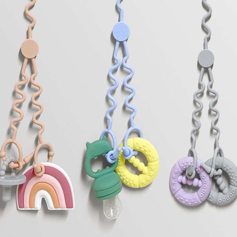 2 in 1 Baby Teething Holder Leash for Infant Feeding Accessories Travel Parents Dummy Nipple Chain Lost Prevention