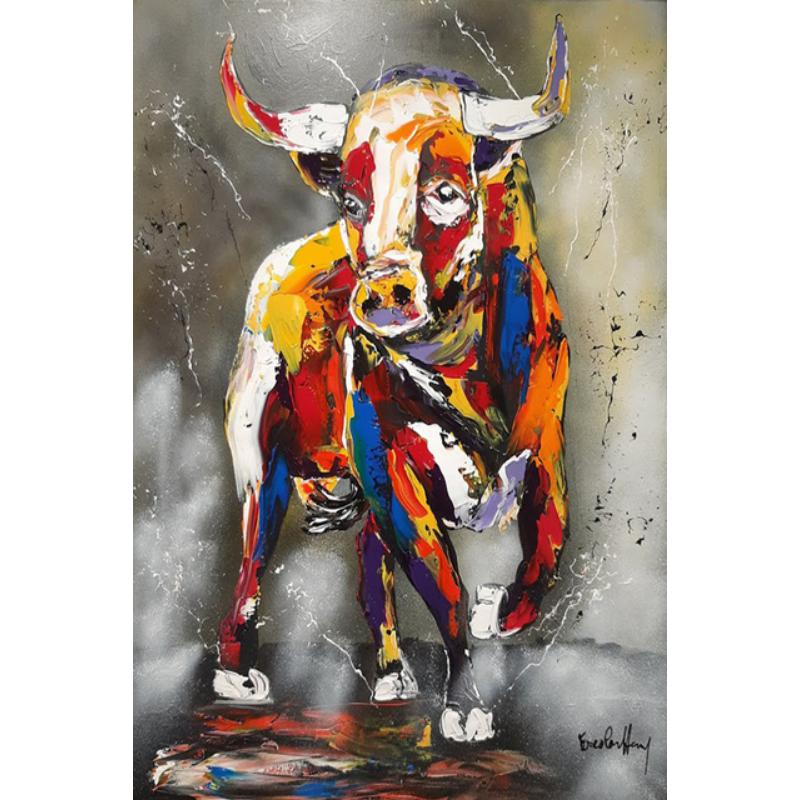 Abstract Animal Canvas Painting Wall Art Colorful Cow Posters and Prints Modern Living Room Home Decoration Pictures No Frame