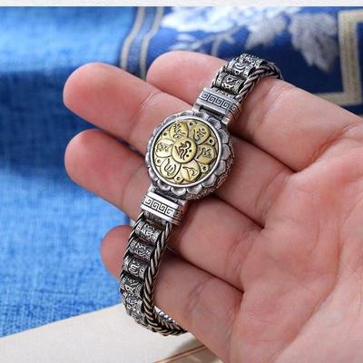 Retro Creative Passepartout Prayer Wheel Bracelet Men 'S Transfer Beads Six -Character Mantra Jewelry Gift